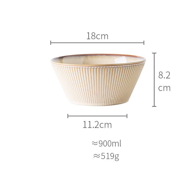 Seif Nordic Style Creative Simple Big Bowl Big Soup Bowl Noodle Bowl Vegetable Bowl Mixed Cold Vegetable Fruit Salad Bowl Single Pot