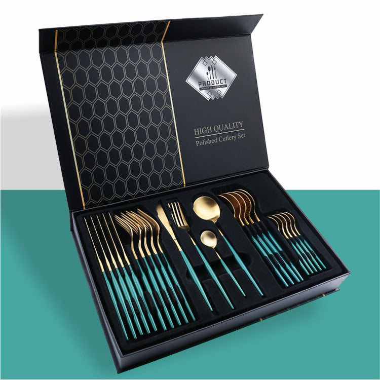 24-teiliges Edelstahl-Messer Geschenkset – 304 Stahl, Geschenkbox
