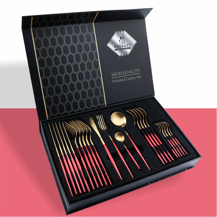 24-teiliges Edelstahl-Messer Geschenkset – 304 Stahl, Geschenkbox
