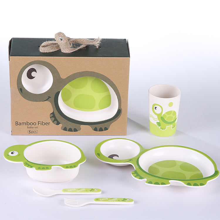 Bamboo Fiber Cutlery Divider Set Children's Creative Five-Piece Set