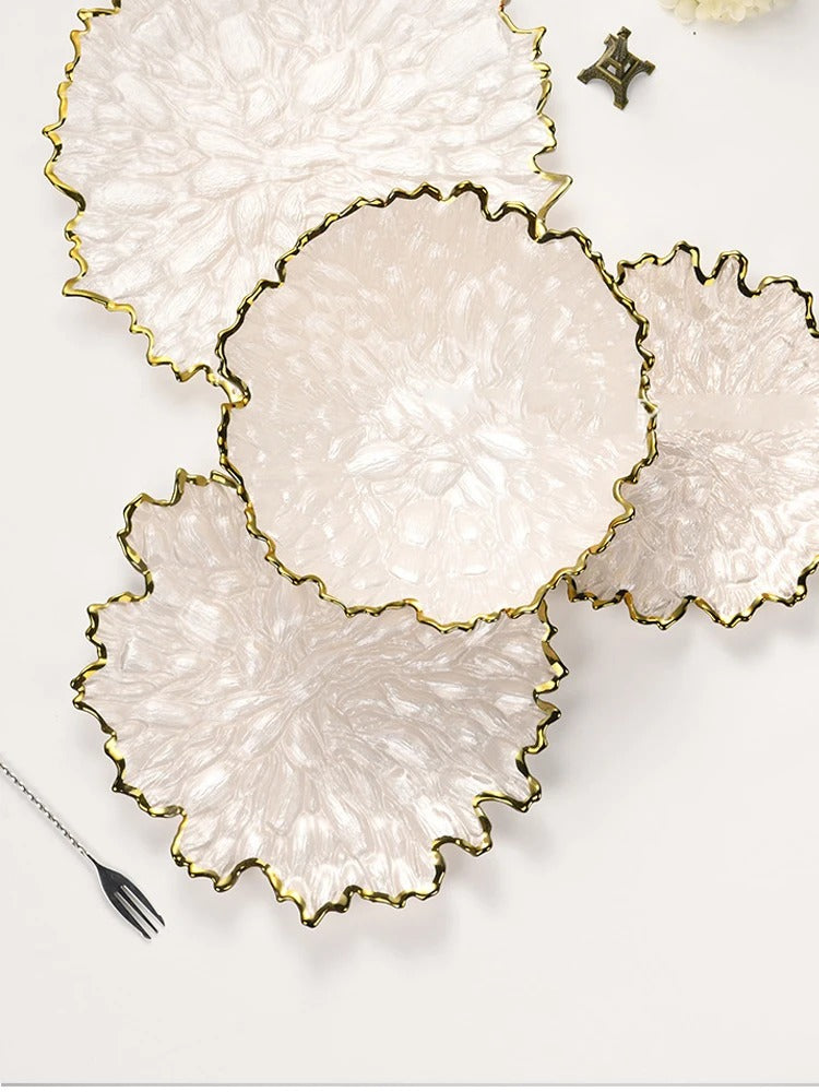 Nordic Style Golden Edge Maize Leaf Plate