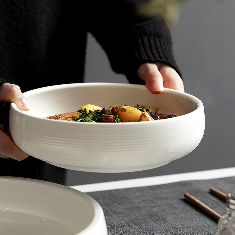Ceramic Bowl Household Tableware Large Fruit Plate