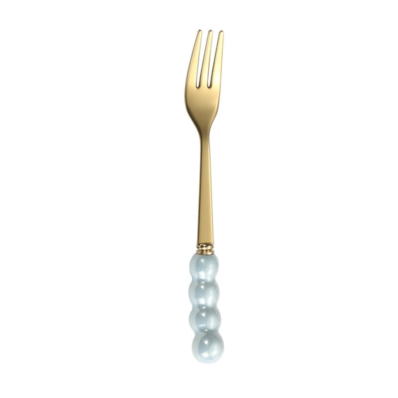 Ceramic Pearl Tableware Home Cake Points Fruit Dessert Fork