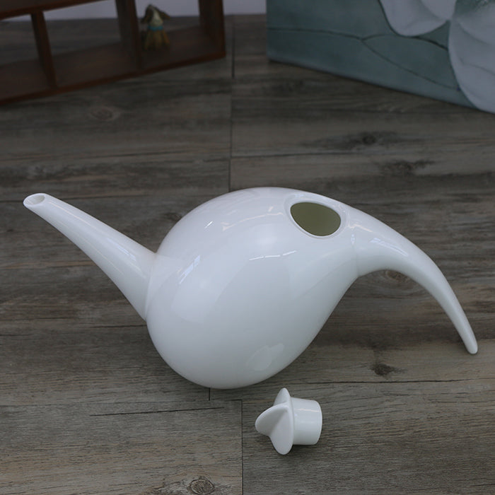 Large Water Drop Shape Pure White Lead-free Tea Set